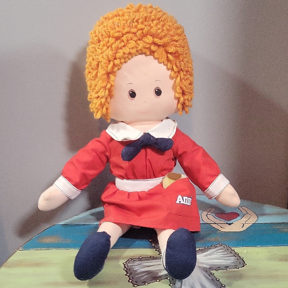 Annie Doll with Red Dress and Blue Shoes Vintage 1977